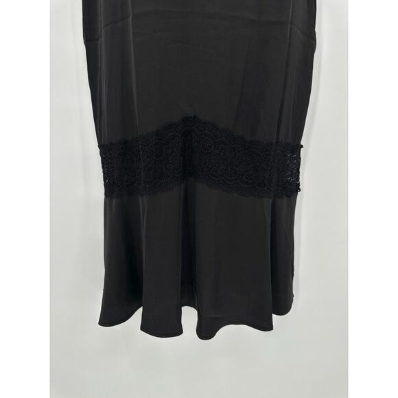 Express Slip Dress Womens Medium Midi Babydoll Black Lace Whimsigoth Witchy Y2K‎ - Picture 3 of 11